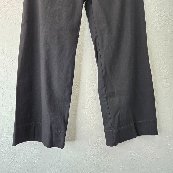 Maeve Wide Leg Pants 28 Linen Blend Black High Waisted Minimalist Crop Trousers - Picture 4 of 12